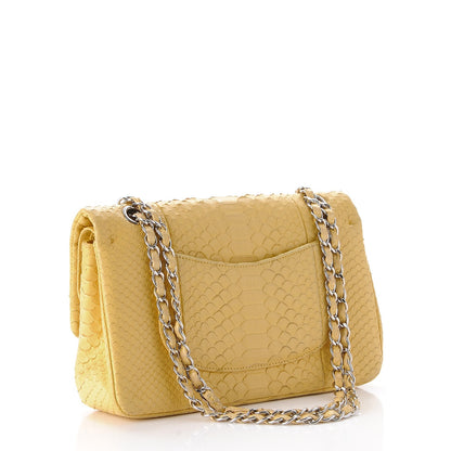 Chanel Python Medium Double Flap Yellow 3 of 14