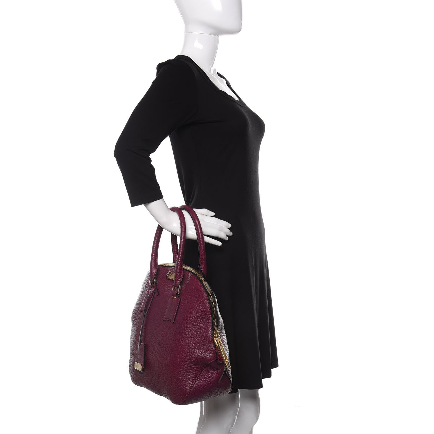 Burberry Heritage Grain Medium Orchard Bowling Bag Damson Magenta 2 of 13