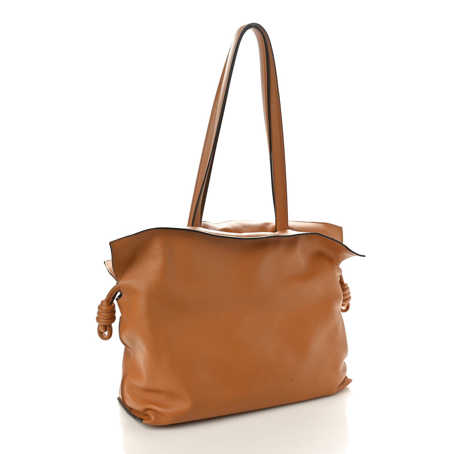 Nappa Calfskin Large Flamenco Knot Clutch Warm Desert