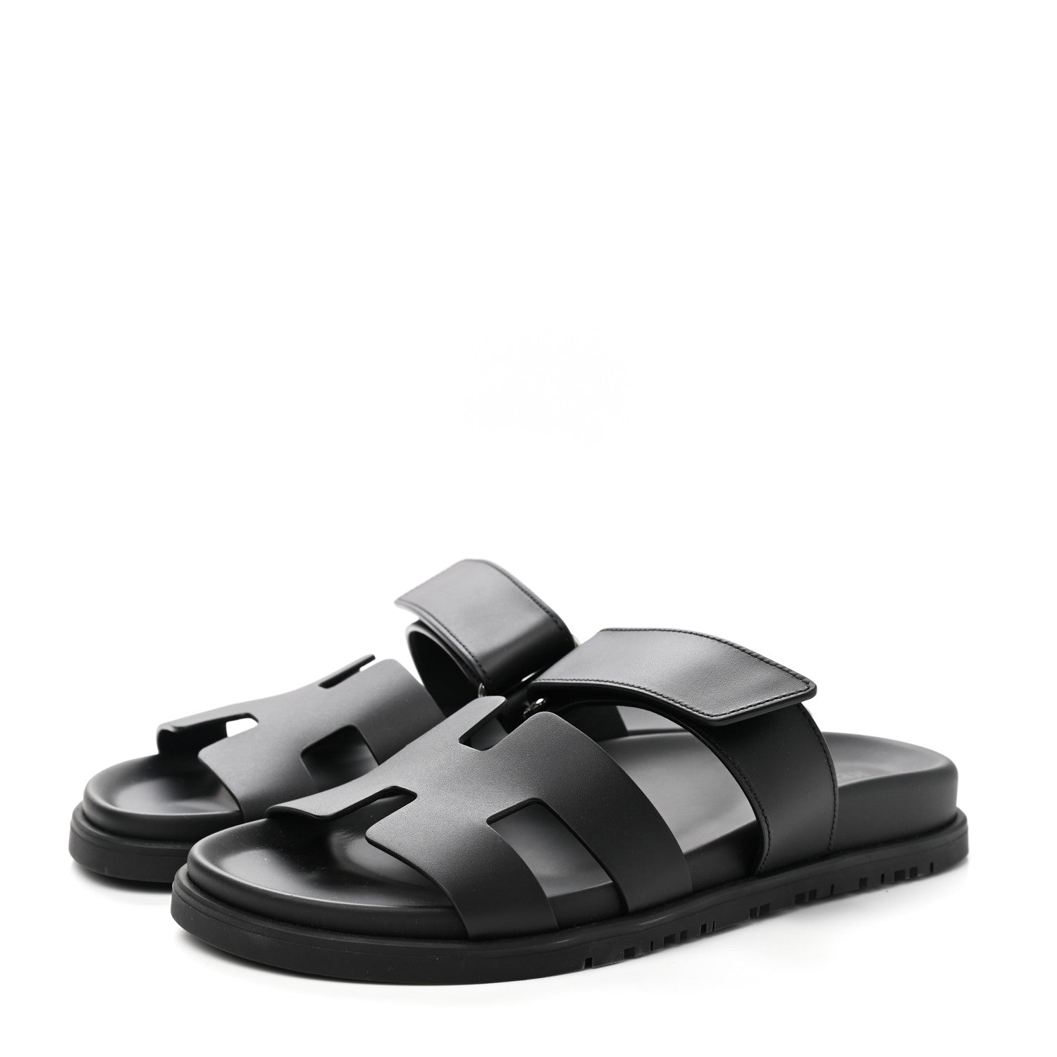 Hermes Calfskin Womens Chypre Sandals 36 Black 3 of 9