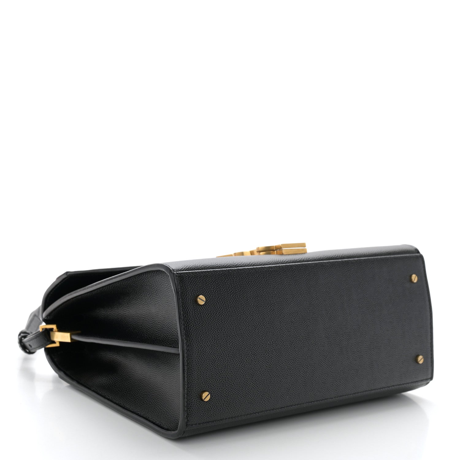 Saint Laurent Grain de Poudre Medium Classic Monogram Cassandra Top Handle Black Rouge Legion 4 of 10