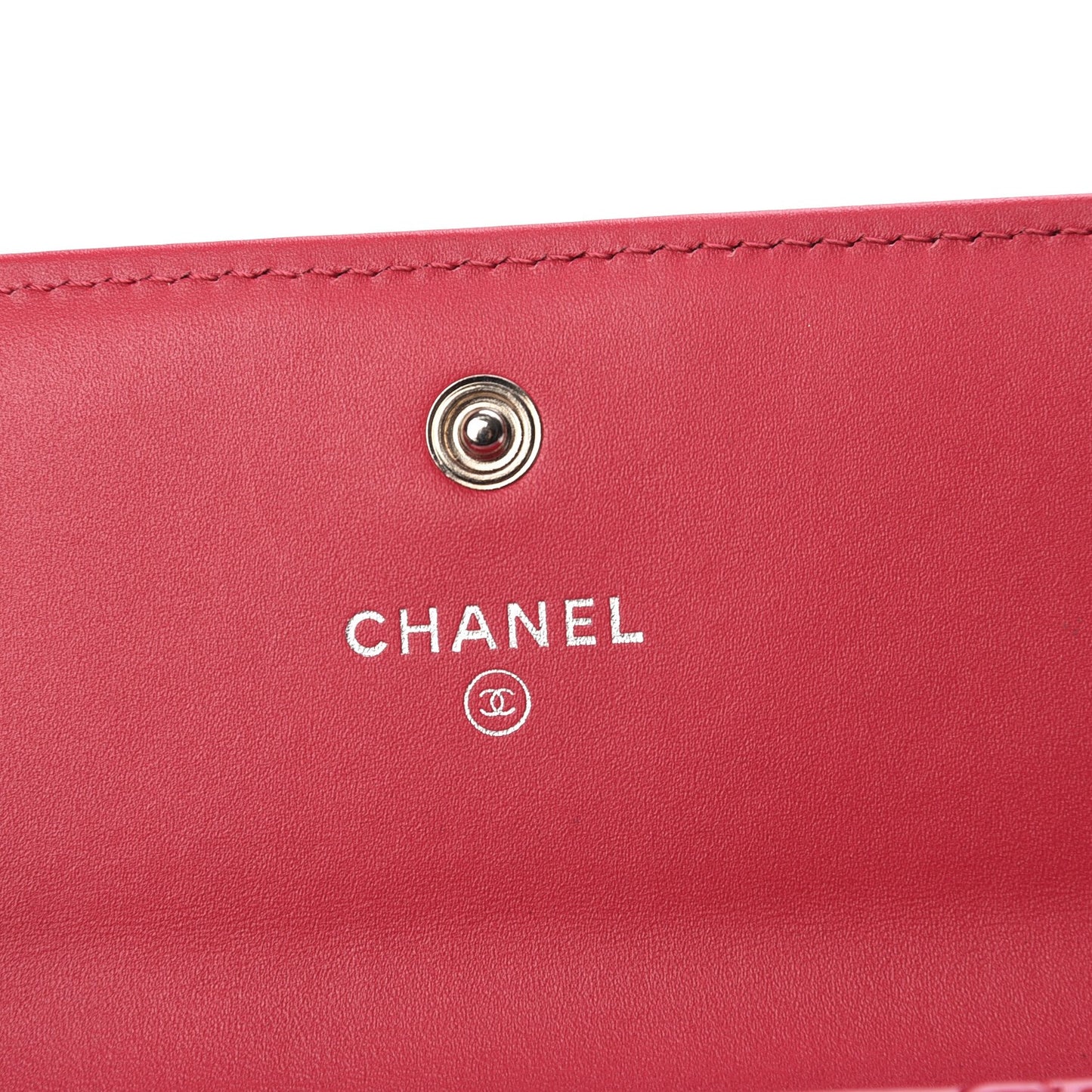 Patent Calfskin Quilted Boy Flap Wallet Pink
