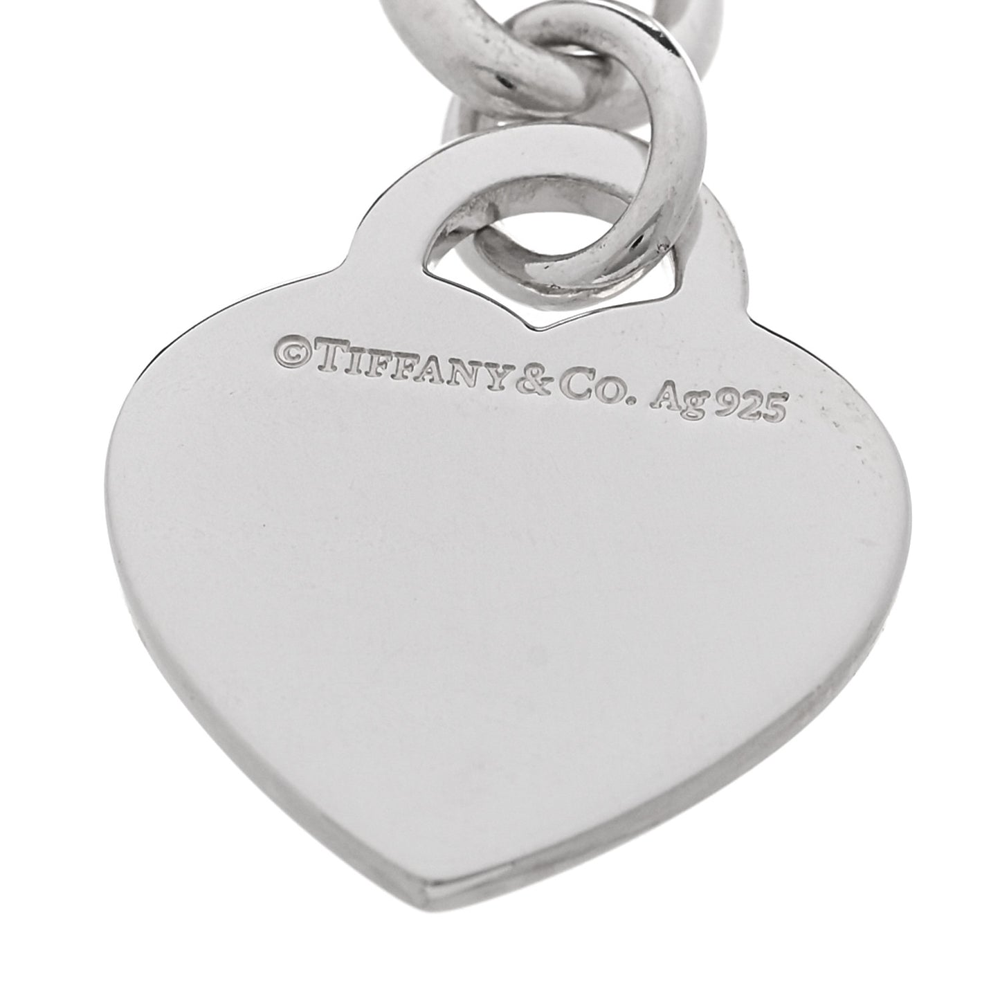 Sterling Silver Heart Tag Charm Bracelet