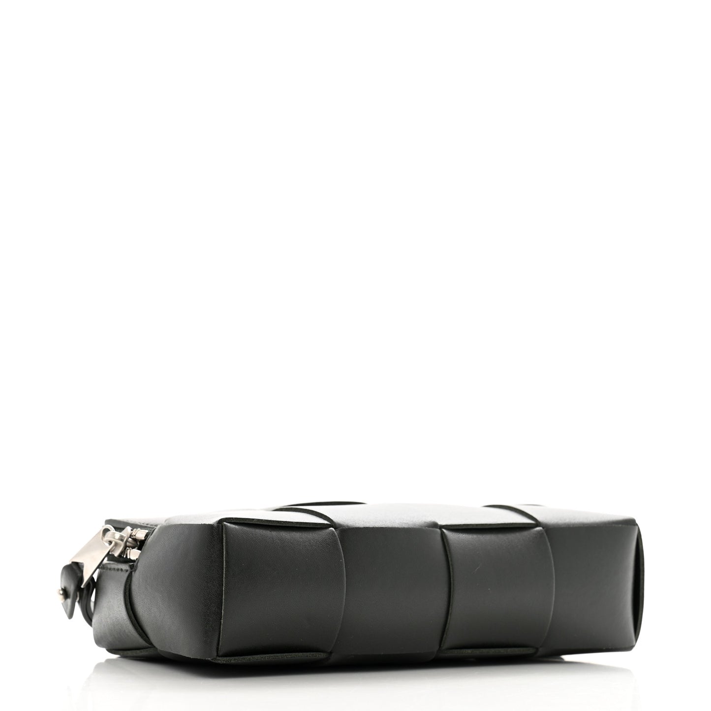 Nappa Maxi Intrecciato Cassette Wristlet Pouch Dark Moss