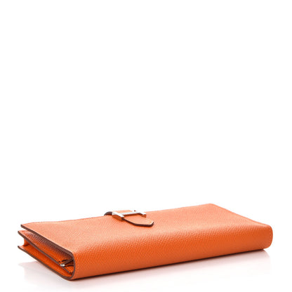 Hermes Epsom Bearn Gusset Wallet Orange 4 of 8