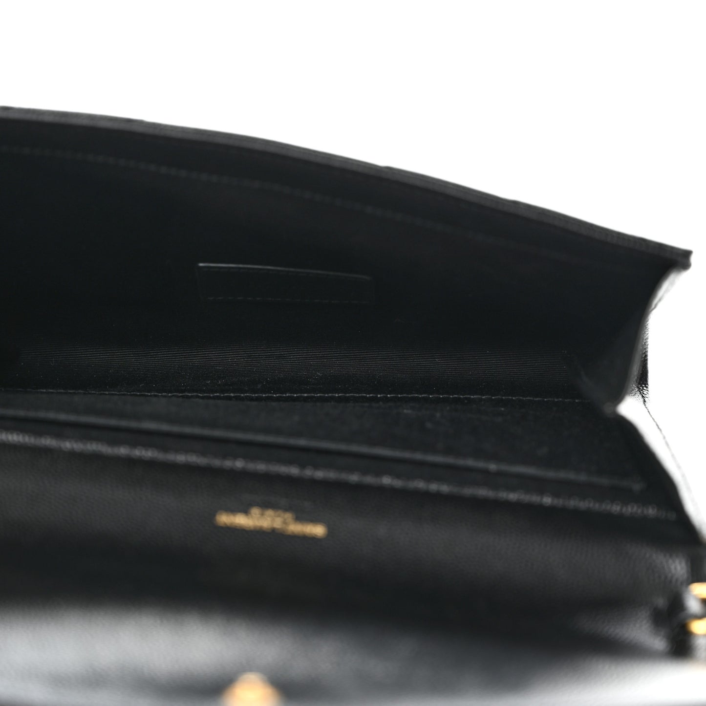 Grain De Poudre Matelasse Chevron Monogram Envelope Clutch Black
