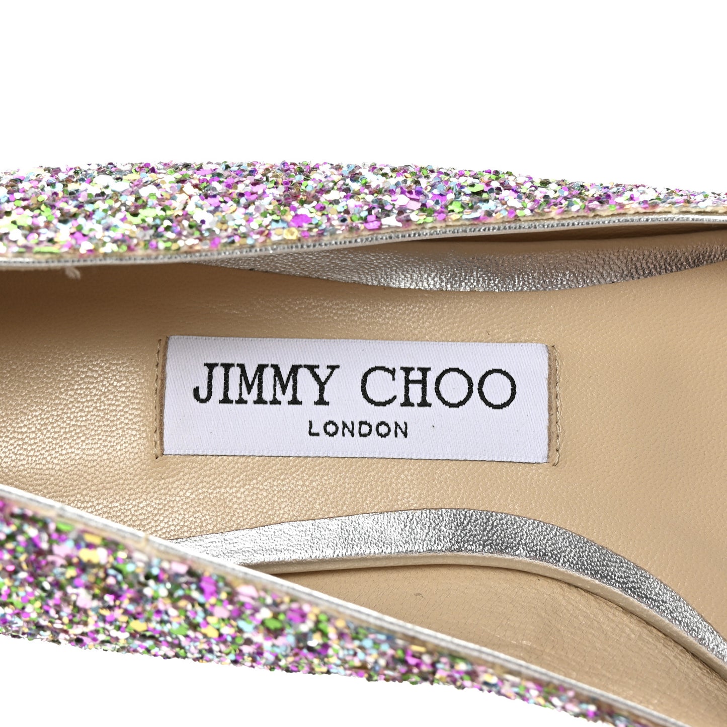 Glitter Romy Flats 36.5 Silver Multicolor