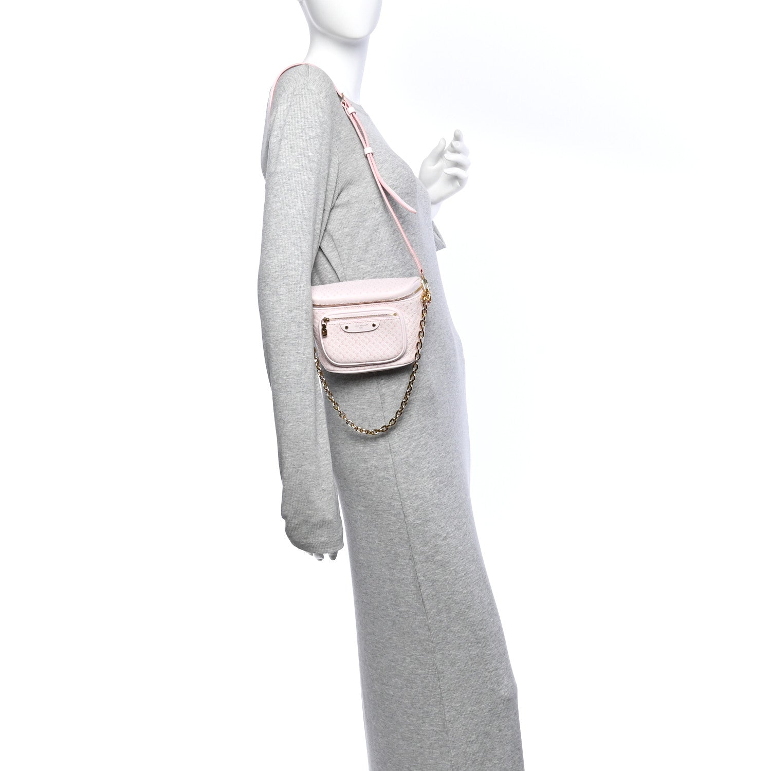 Louis Vuitton Calfskin Minigram Mini Bumbag  Light Bliss 2 of 10