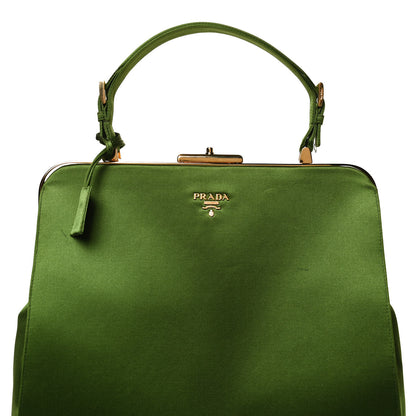 Prada Satin Framed Bag Green 8 of 10