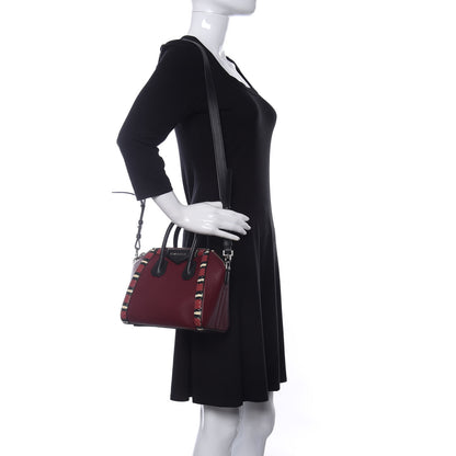 Givenchy Smooth Calfskin Ayers Mini Bi-Color Antigona Wine Black 2 of 14