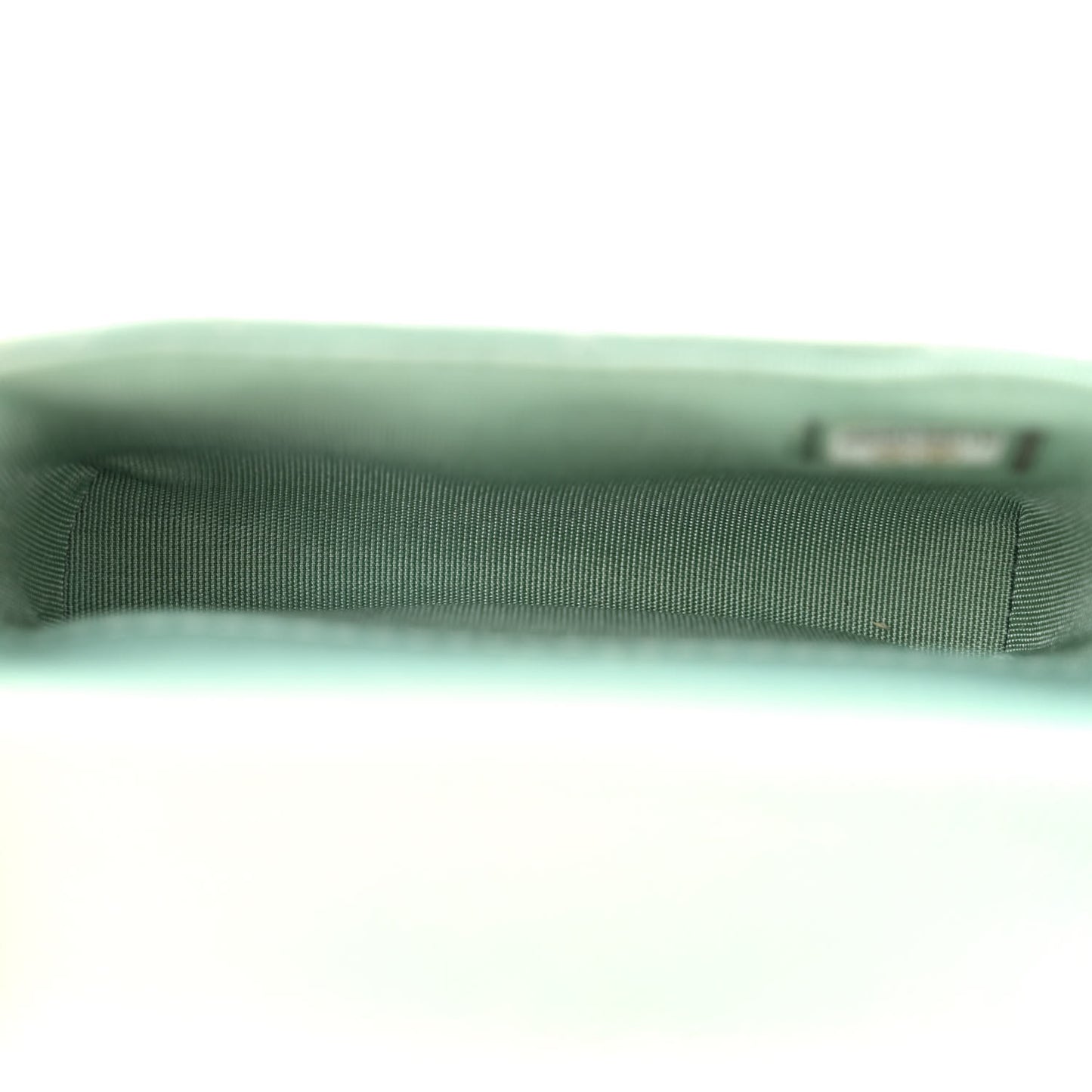 Iridescent Caviar Quilted Pearl On Top Coin Purse With Chain Light Green
