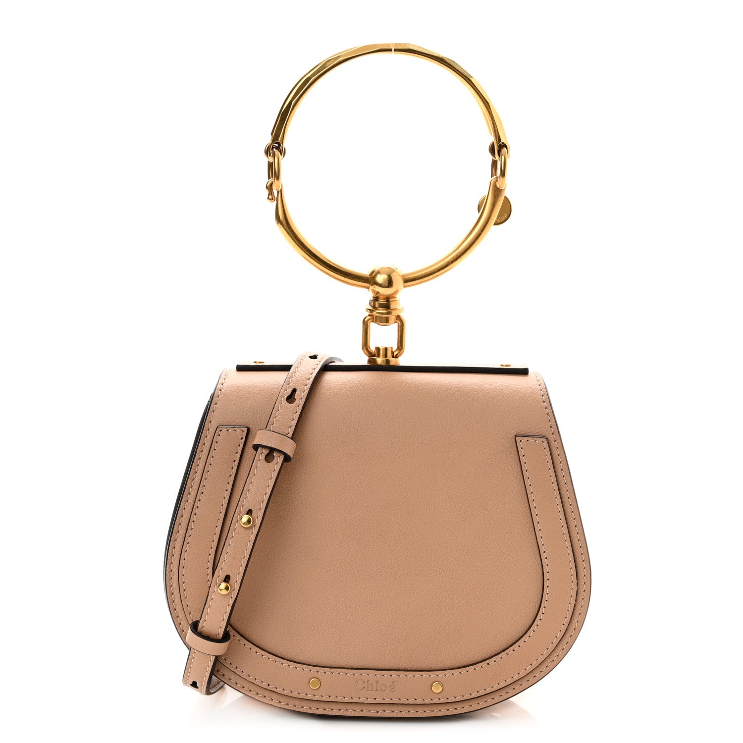 Chloe Calfskin Suede Small Nile Bracelet Bag Biscotti Beige 1 of 9