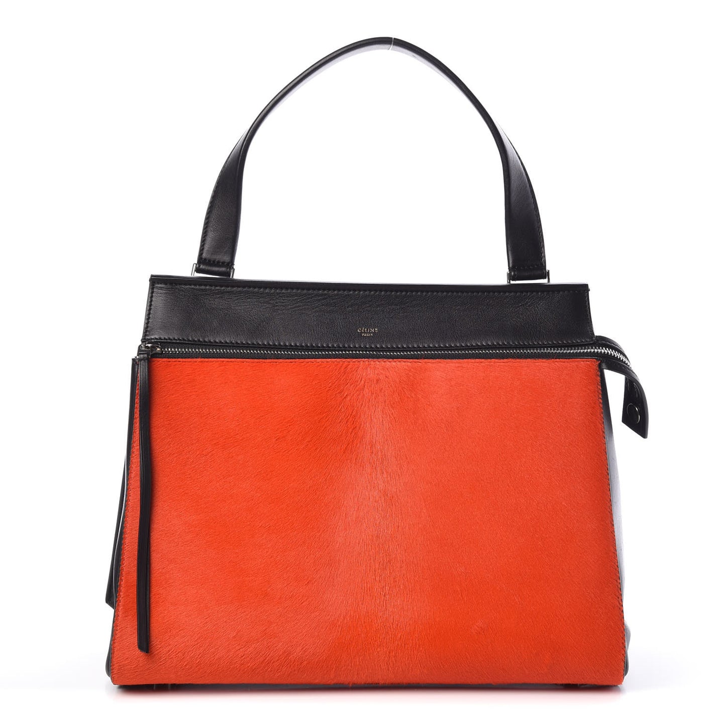 Pony Hair Medium Edge Shoulder Bag Vermillion