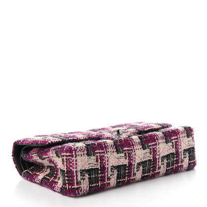 Chanel Tweed Quilted Medium Double Flap Pink Black 4 of 11