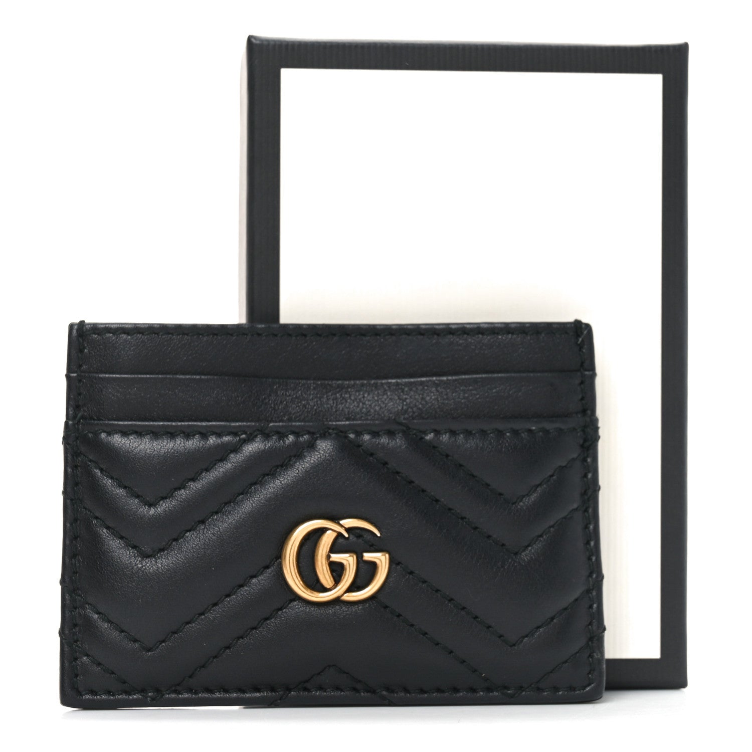 Gucci Calfskin Matelasse GG Marmont Card Holder Black 7 of 7
