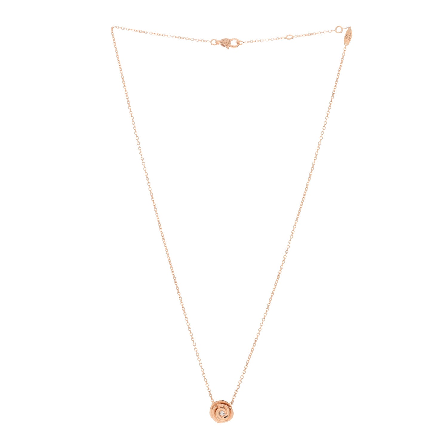 Christian Dior 18K Rose Gold Diamond Small Rose Couture Necklace 2 of 3