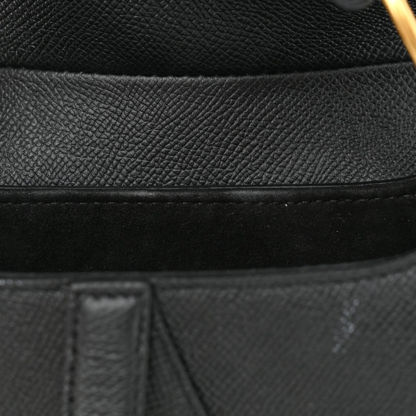 Grained Calfskin Mini Saddle Bag Black