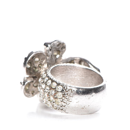 Chanel Swarovski Crystal Camellia Ring 3 of 5