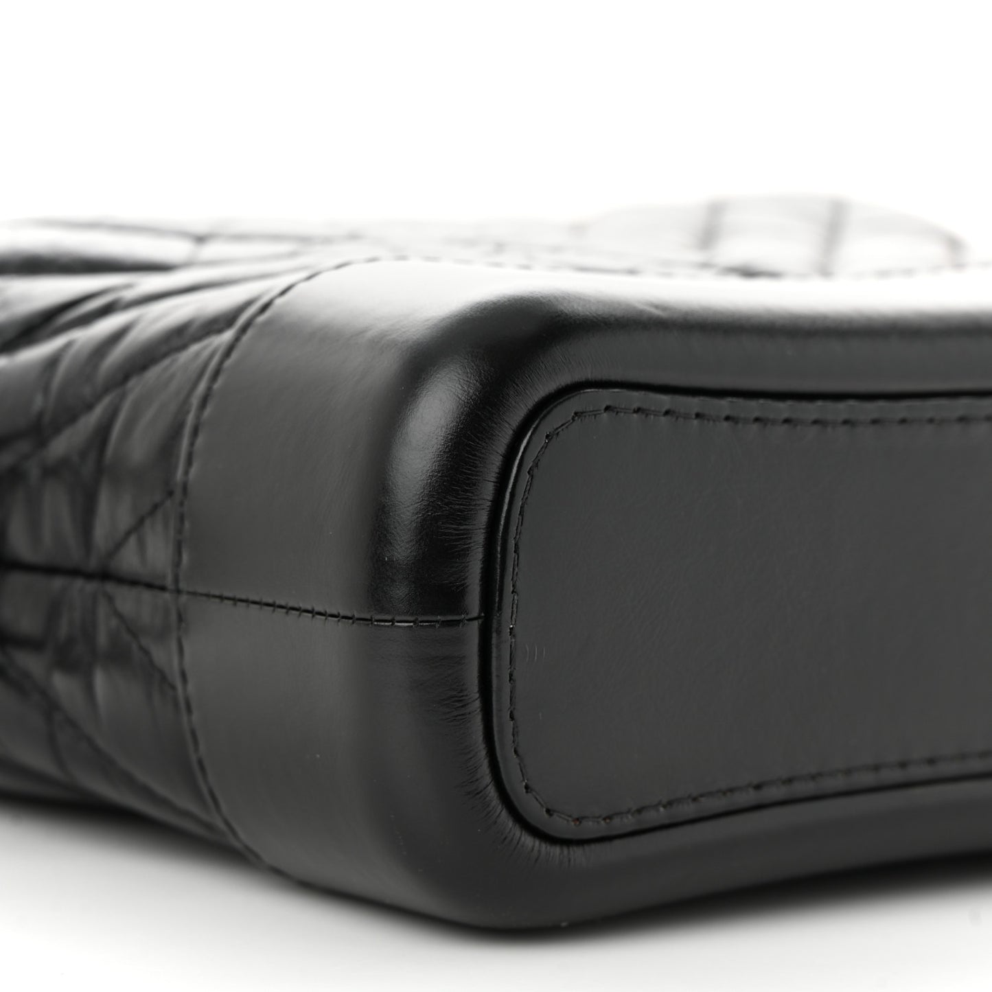 Aged Calfskin Chevron Quilted Small Gabrielle Hobo Black