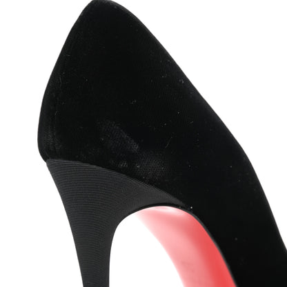 Christian Louboutin Velvet Madame Menule Bow 100 Pumps 35 Black 10 of 11