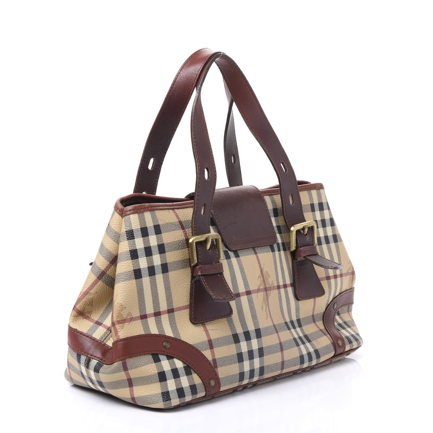 Burberry Haymarket Check Buckle Satchel Chocolate 2 of 10