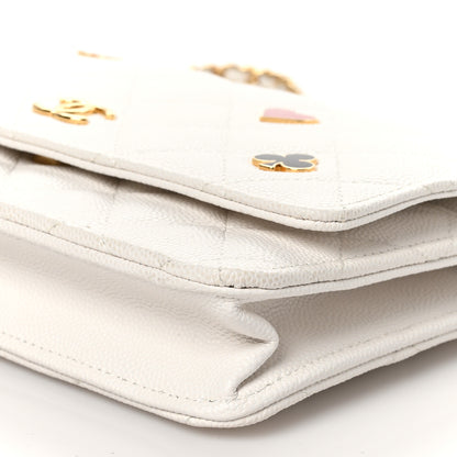 Chanel Caviar Quilted Enamel Coco Casino Wallet On Chain WOC White 11 of 12