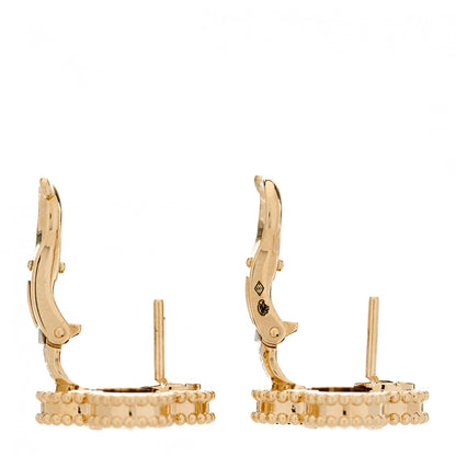 Van Cleef & Arpels 18K Yellow Gold Black Onyx Vintage Alhambra Earrings 3 of 5