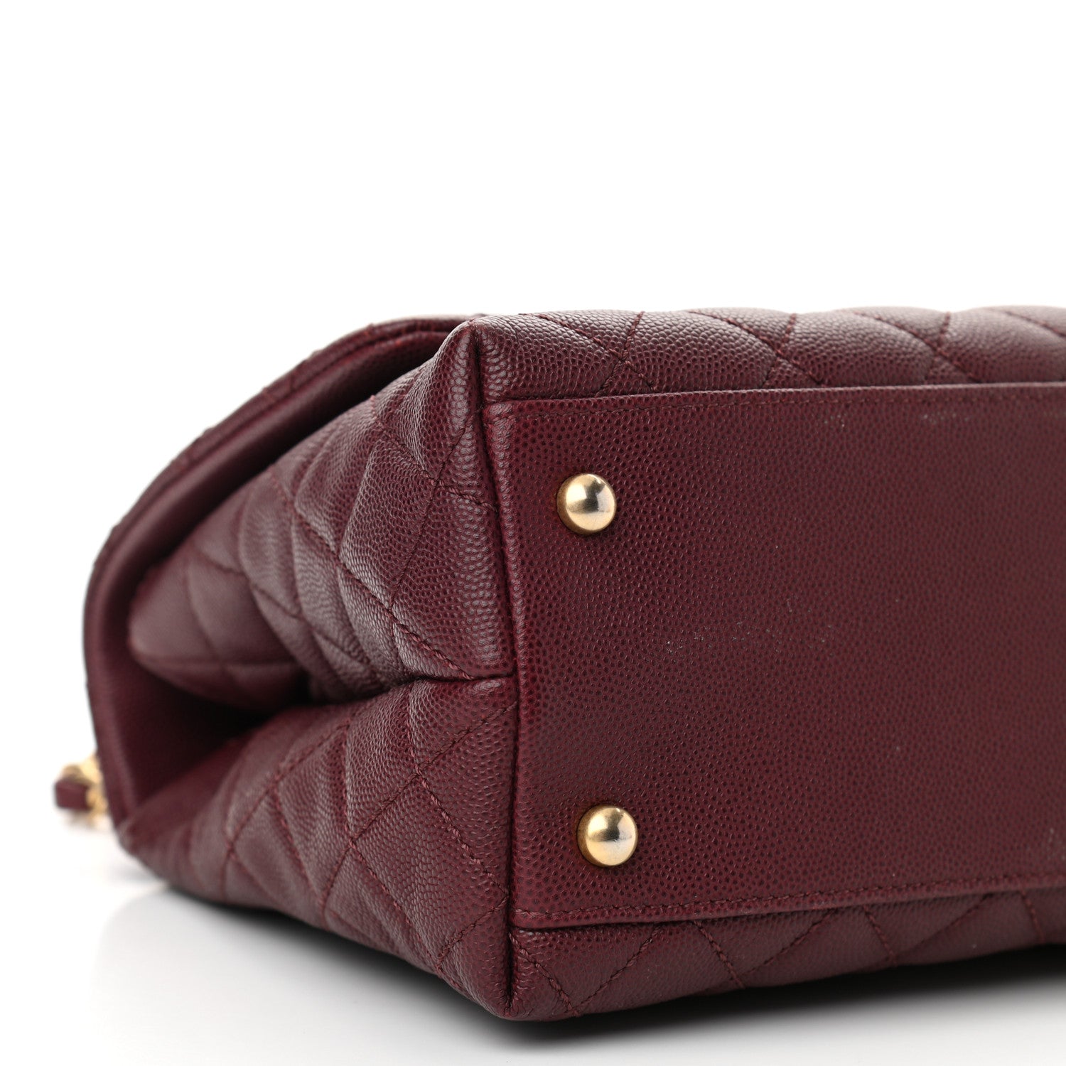 Chanel Caviar Lizard Quilted Small Coco Handle Flap Burgundy 9 of 10