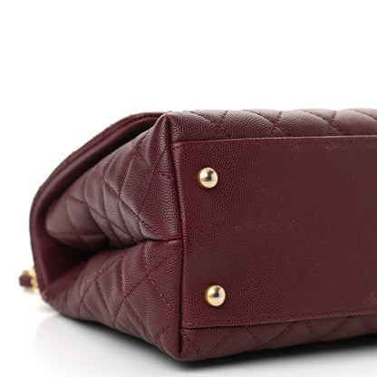 Chanel Caviar Lizard Quilted Small Coco Handle Flap Burgundy 9 of 10