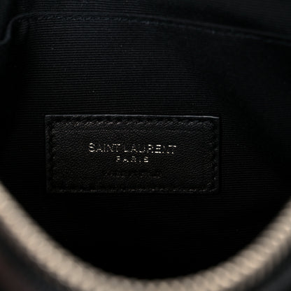 Saint Laurent Grain De Poudre Chevron Monogram Bill Pouch Black 6 of 9