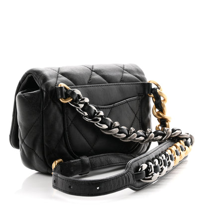 Chanel Lambskin Quilted Chanel 19 Waist Bag Black 2 of 9