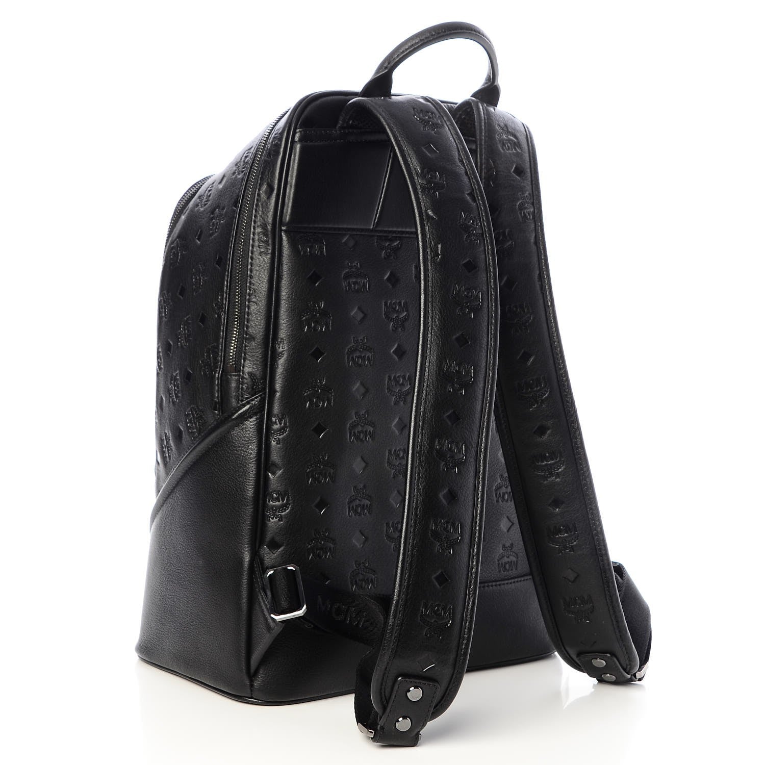 MCM Calfskin Ottomar Monogram Duke Backpack Black 3 of 6