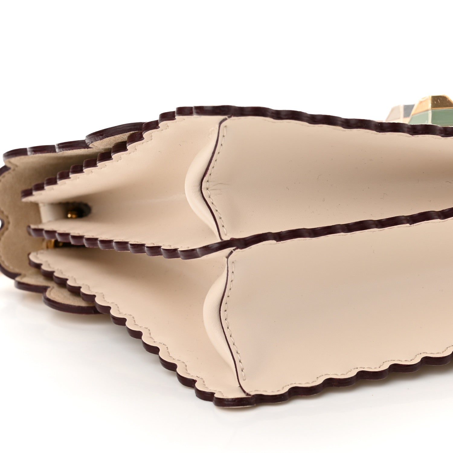 Fendi Vitello Liberty Scalloped Studded Kan I Shoulder Bag Plaster 8 of 9