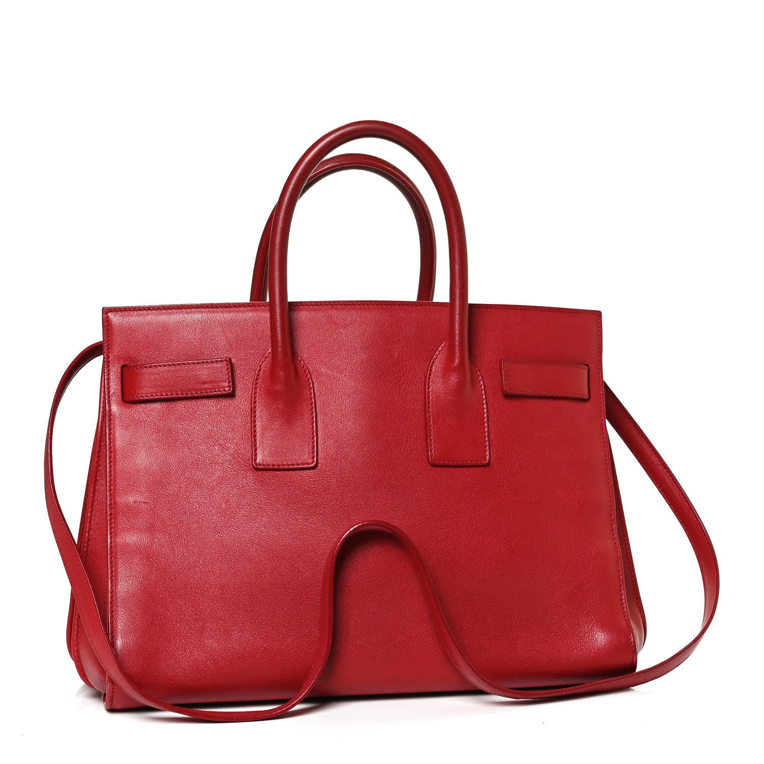 Saint Laurent Calfskin Small Sac De Jour Lipstick Red 3 of 16