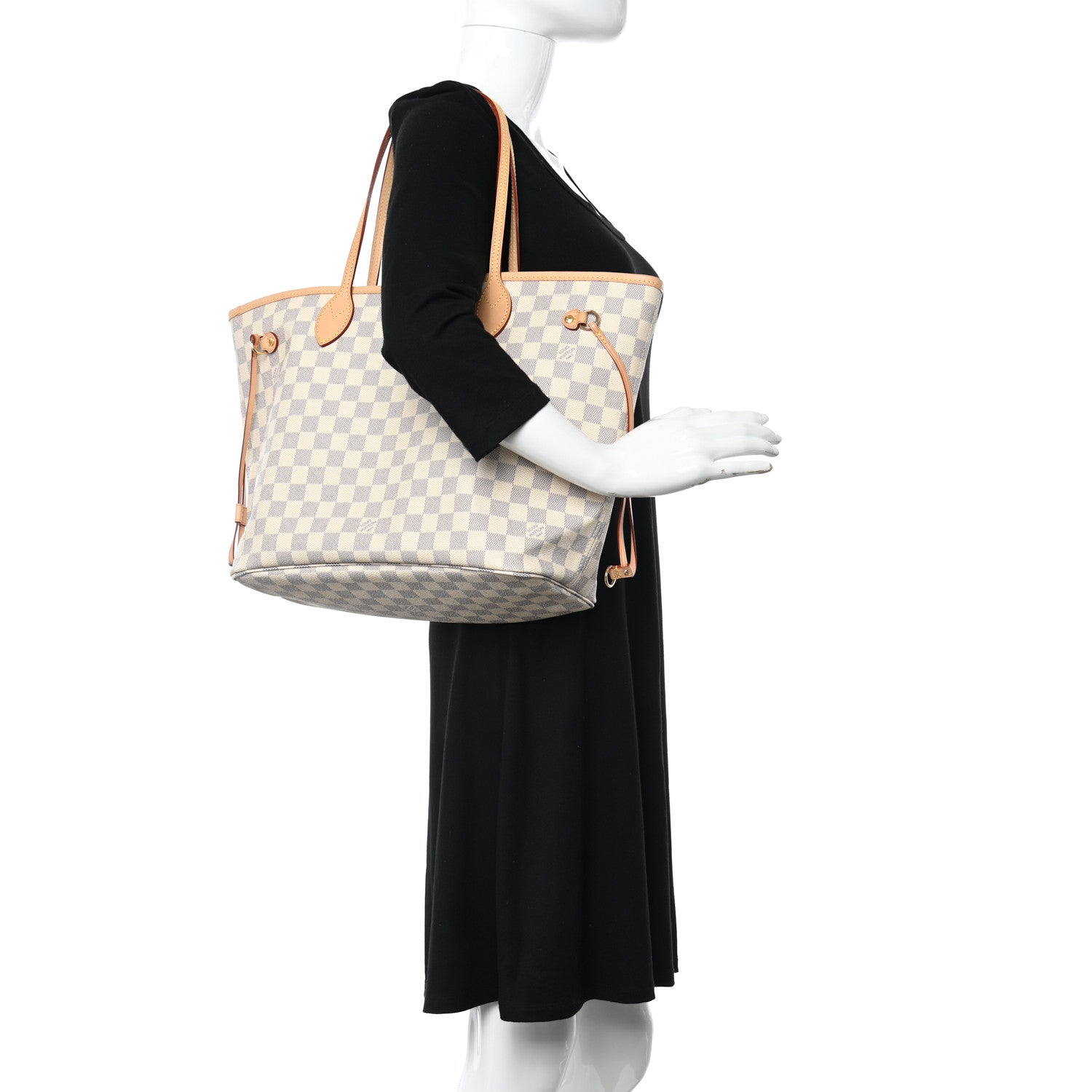 Louis Vuitton Damier Azur Neo Neverfull MM Rose Ballerine 2 of 10