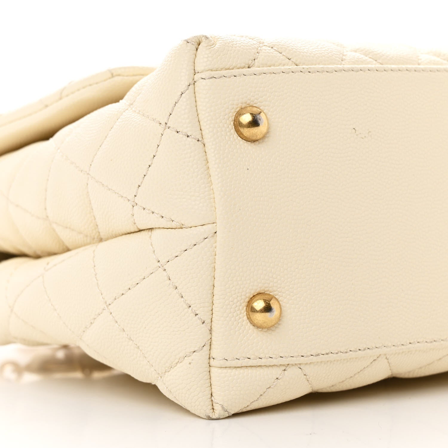 Chanel Caviar Quilted Small Coco Handle Flap White 10 of 14