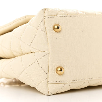 Chanel Caviar Quilted Small Coco Handle Flap White 10 of 14