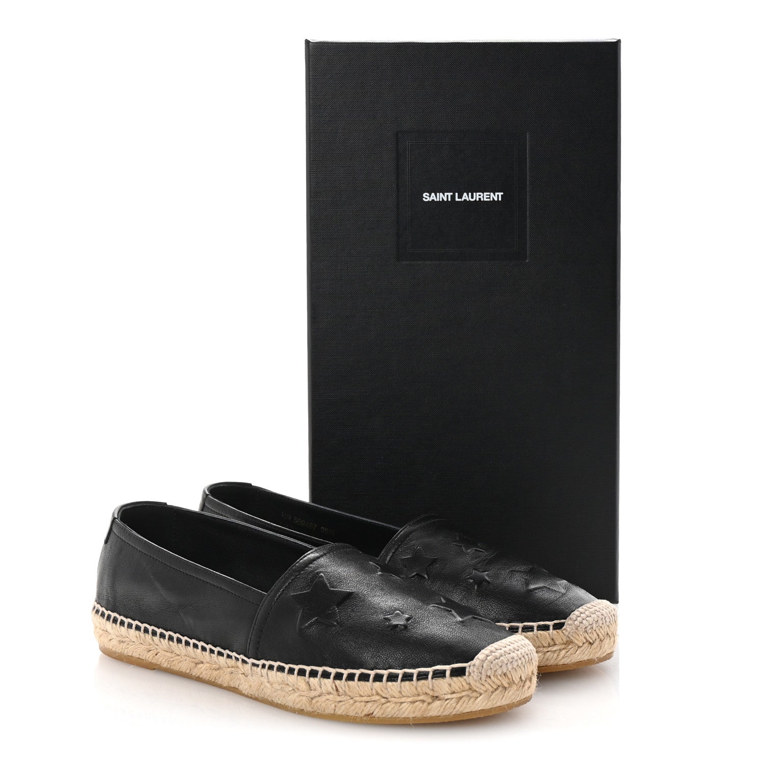Saint Laurent Nappa Embossed Stars Espadrilles 35.5 Black 11 of 11
