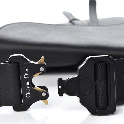 Christian Dior Grained Calfskin Mens Saddle Pouch Black 9 of 10