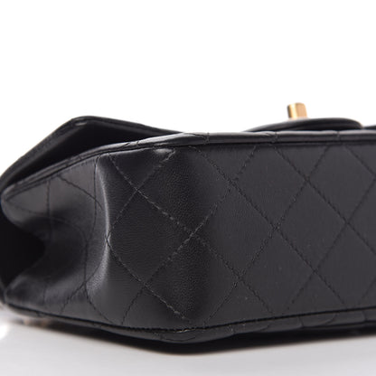 Chanel Lambskin Quilted Mini Top Handle Rectangular Flap Black 6 of 12