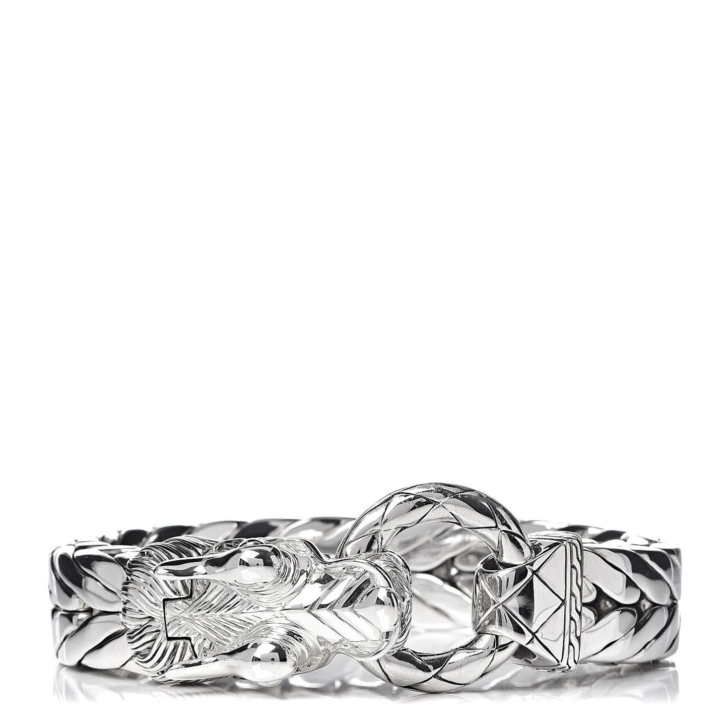 Sterling Silver 15mm Legends Naga Dragon Station Bracelet