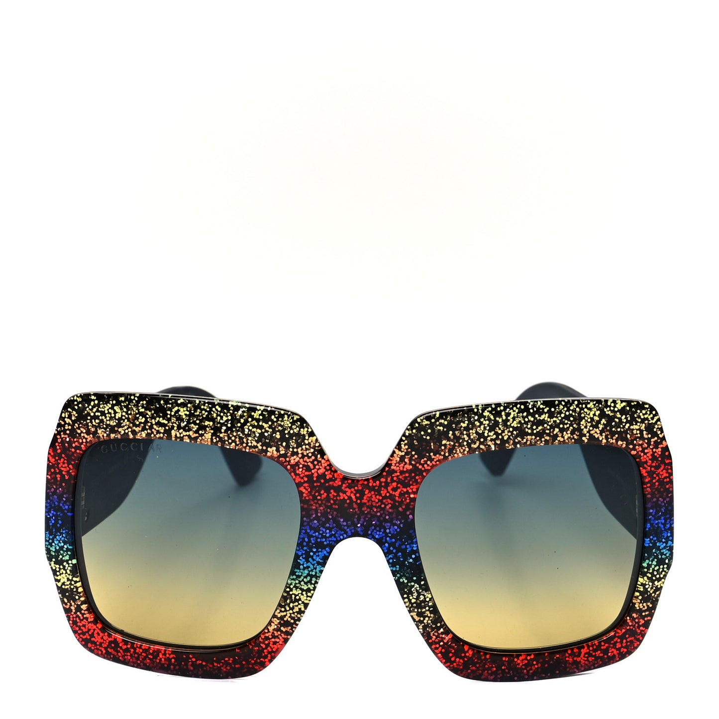 Square Frame GG0102S Sunglasses Glitter Gold Multi