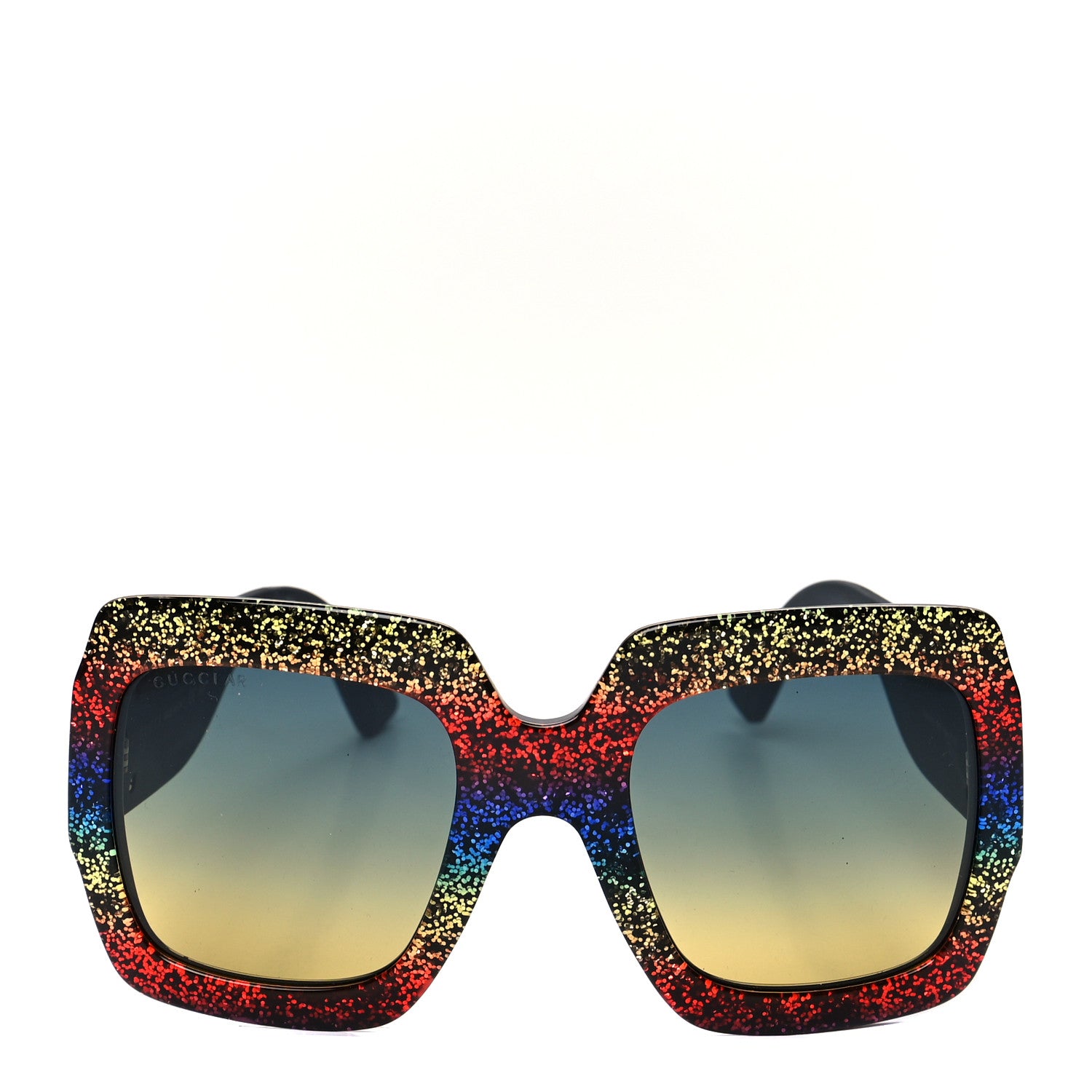 Gucci Square Frame GG0102S Sunglasses Glitter Gold Multi 2 of 7