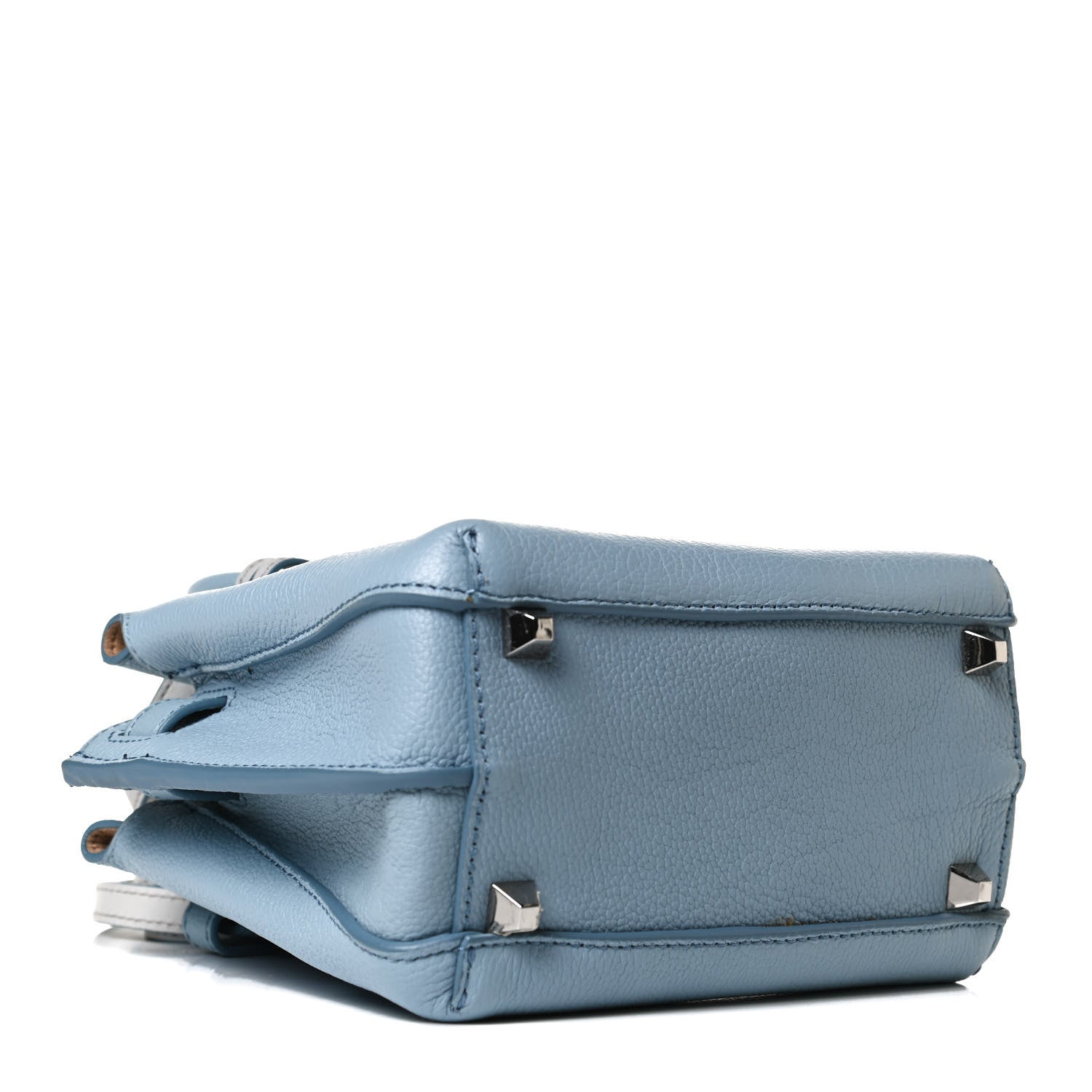 MCM Grained Calfskin Mini Milla Tote Sky Blue 3 of 13