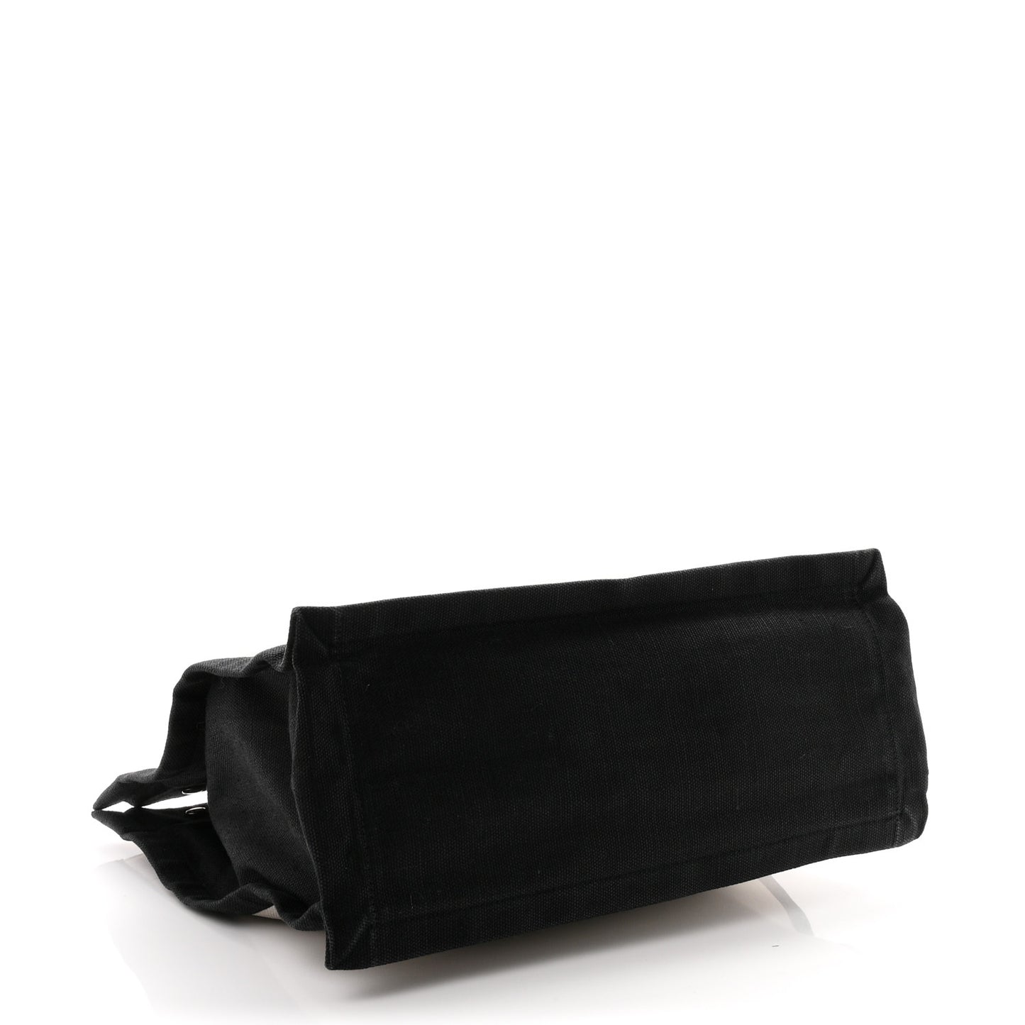Linen Calfskin Rive Gauche North South Tote White Black