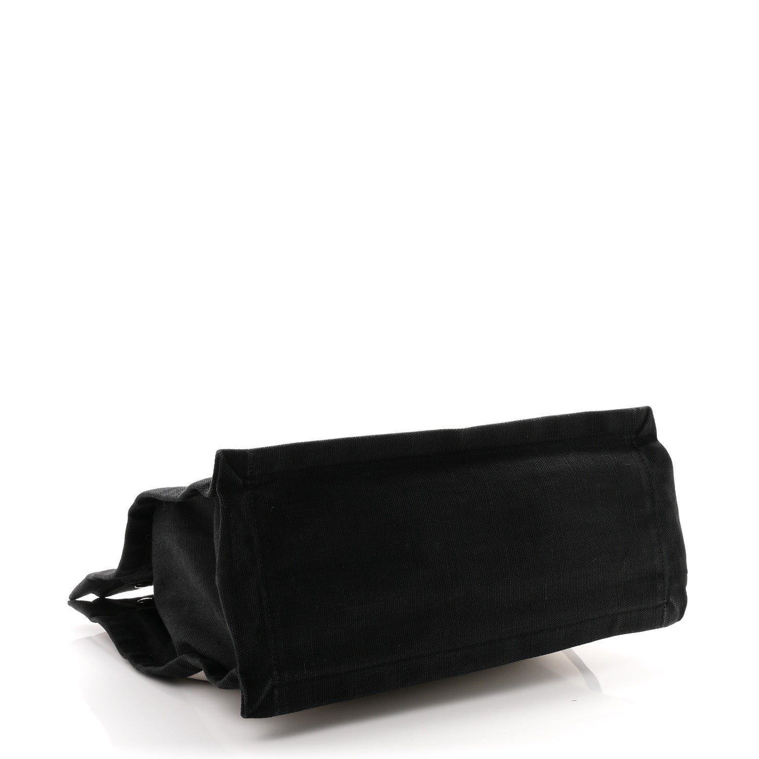 Saint Laurent Linen Calfskin Rive Gauche North South Tote White Black 4 of 10