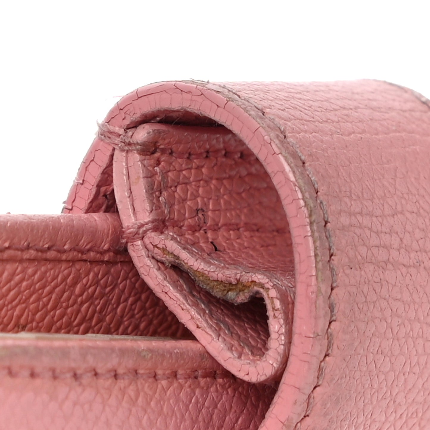 Grained Calfskin CC Button Pocket Agenda Cover Pink