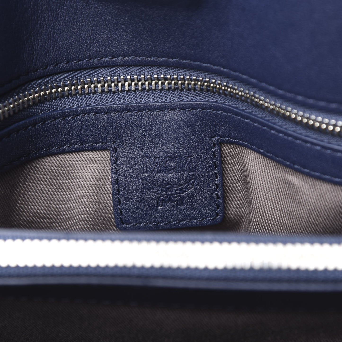 Calfskin Ottomar Monogram Large Essential Tote Navy Blue