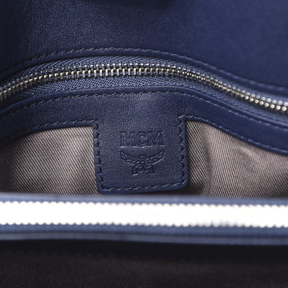 MCM Calfskin Ottomar Monogram Large Essential Tote Navy Blue 6 of 10
