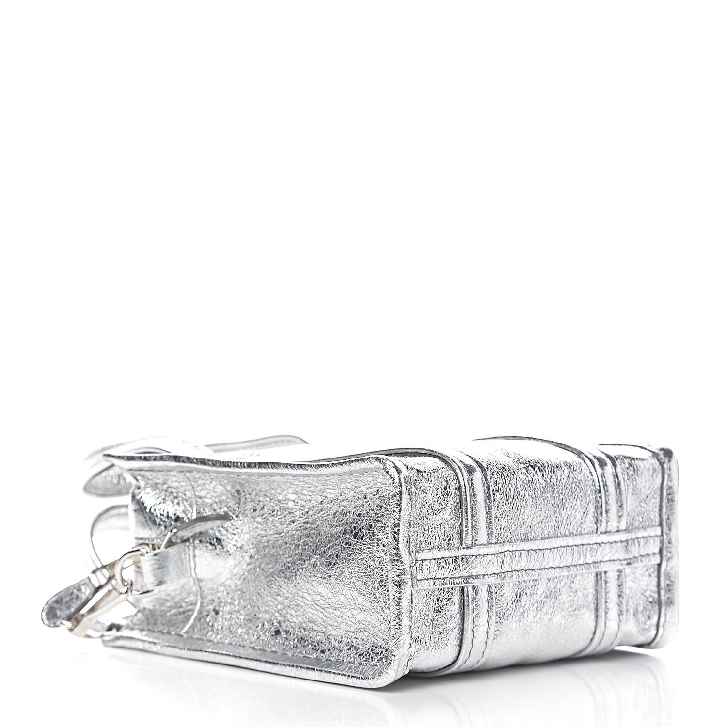 Balenciaga Metallic Calfskin XXS Bazar Shopper Tote Silver Hardware 4 of 9